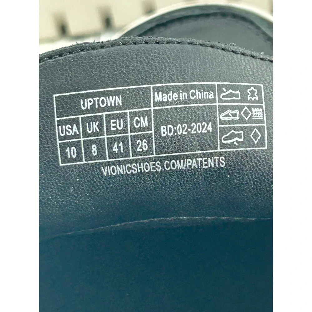 Vionic Uptown Black Leather Penny Loafer Lug Sole Platform‎ Sneakers Women Sz 10